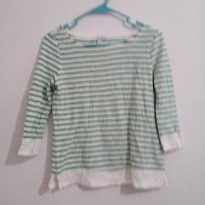 Forever 21 Essentials Green and White Striped Top